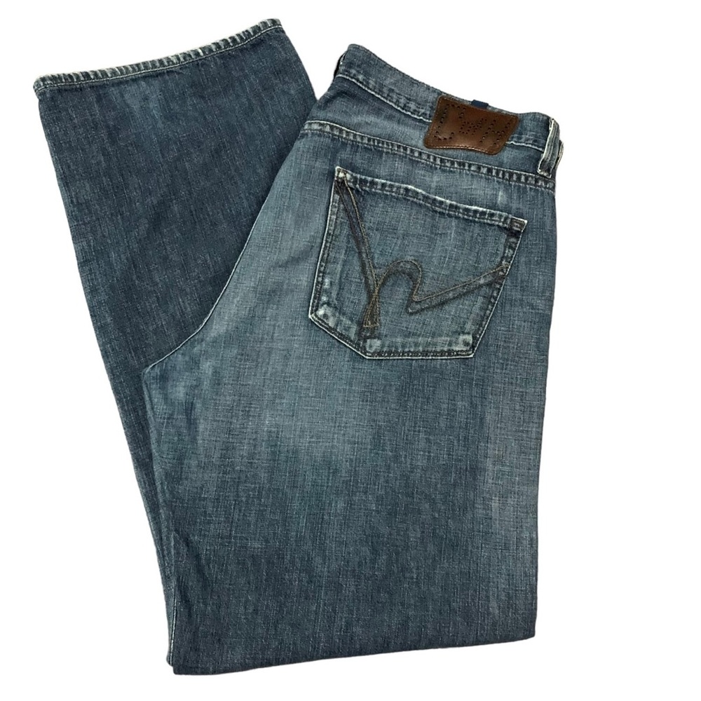 CITIZENS OF HUMANITY EVANS Size 36 Relaxed Straight Medium Wash Light Di…